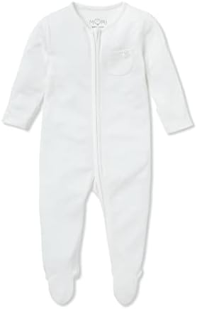 MORI Baby Unisex Clever Sleepsuit 4-Pack with Two Way Zip