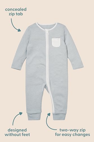 MORI Baby Unisex Pajamas Sleepsuit 4-Piece Set with Two-Way Zip