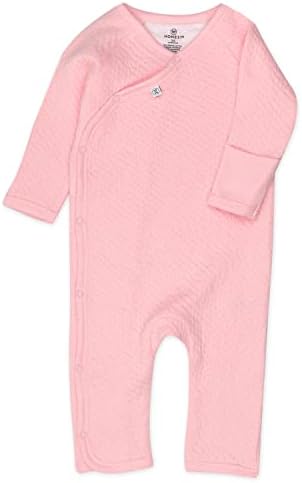 HonestBaby Organic Cotton Matelasse Kimono Coverall Pink 6-9 Months