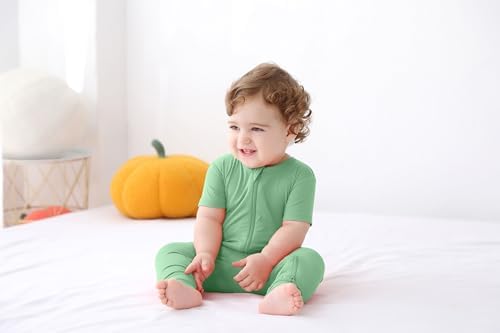 bamboo rayon footless romper with double zipper sleepers for baby boys girls