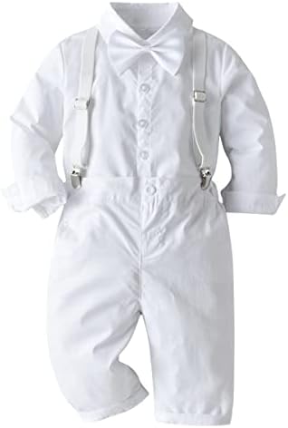 IDOPIP Toddler Christmas Tuxedo Suit with Bowtie suspenders