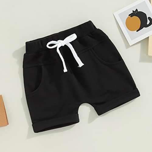 Bagilaanoe Elastic Waist Shorts for Baby Boys Summer Solid Bottoms