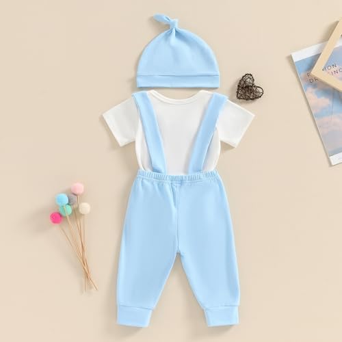 Newborn Baby Boy First Moms Day Outfit - Funny Letters Set