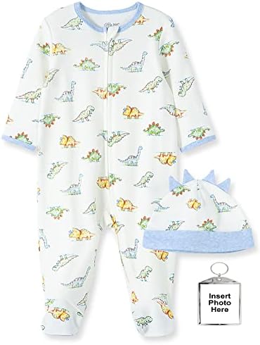 Little Me Footie Pajamas for Babies with Hat Keychain