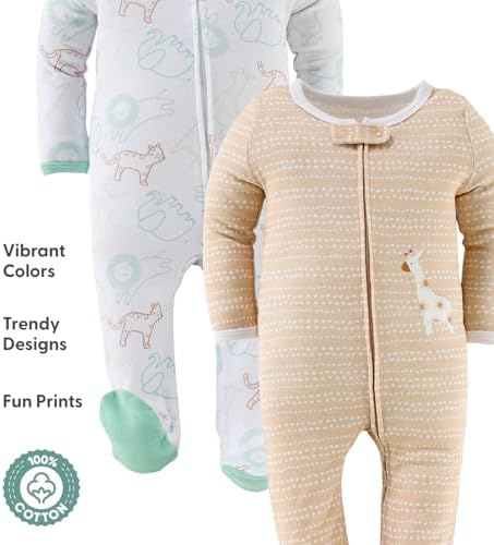 The Peanutshell Baby Sleepers Pack of 3 - Serene Safari Collection