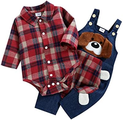 ODASIRA Baby Boy Romper Set with Jumpsuit and Overalls