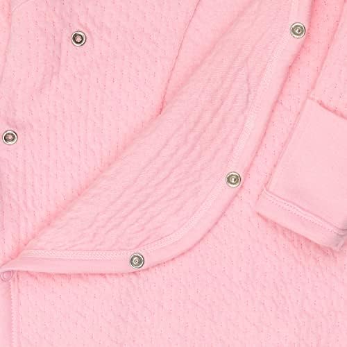 HonestBaby Organic Cotton Matelasse Kimono Coverall Pink 6-9 Months