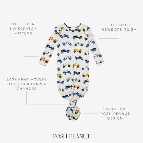 Posh Peanut Unisex Infant Gown Soft Viscose Bamboo Nightgown for Newborns