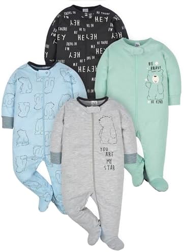 Gerber 4-Pack Sleep N Play Footie for Boys Soft Cotton