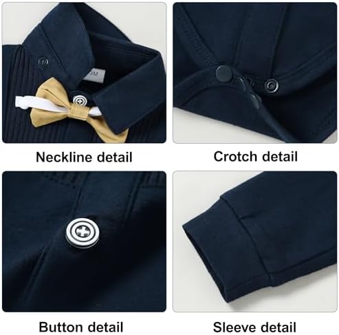 Luxury Baby Boy Tuxedo Set with Bow-Tie Design