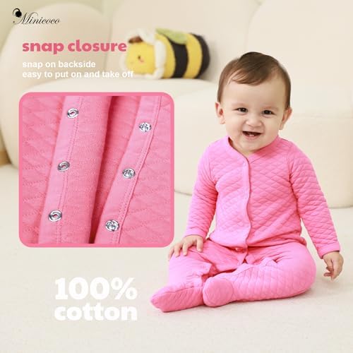Minicoco Unisex Baby Footie Jumpsuit for Autumn Winter