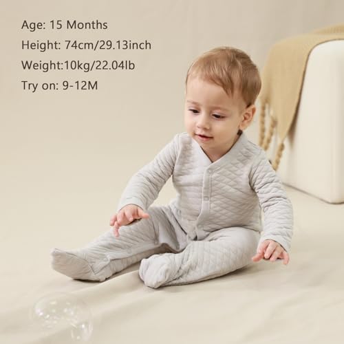 Perfect Fit Unisex Baby Warm Footie Jumpsuit for Autumn Winter