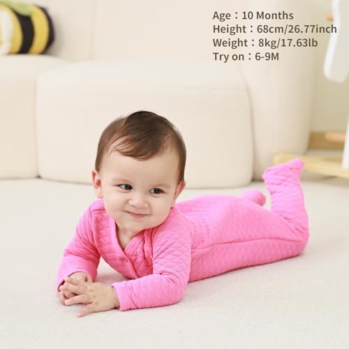 Minicoco Unisex Baby Footie Jumpsuit for Autumn Winter