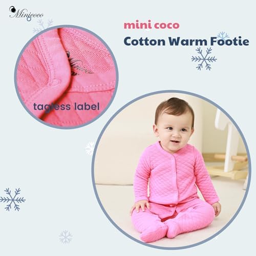 Minicoco Unisex Baby Footie Jumpsuit for Autumn Winter