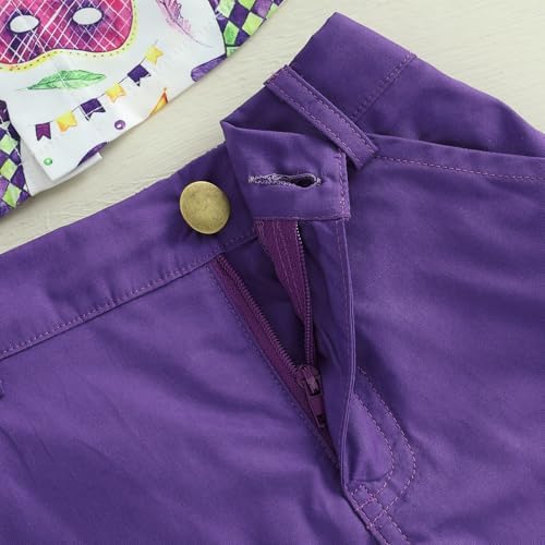 Mardi Gras Toddler Boy Outfit Set with Bowtie