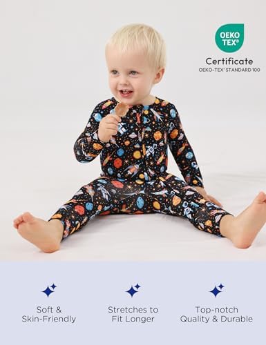 EASWEET Bamboo Viscose Zipper Baby Pajamas
