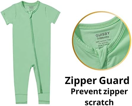 bamboo rayon footless romper with double zipper sleepers for baby boys girls