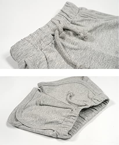 3 Pack Solid Cotton Athletic Shorts for Babies with Drawstring