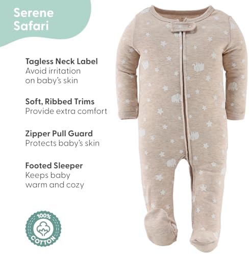 The Peanutshell Baby Sleepers Pack of 3 - Serene Safari Collection