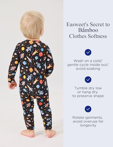 EASWEET Bamboo Viscose Zipper Baby Pajamas