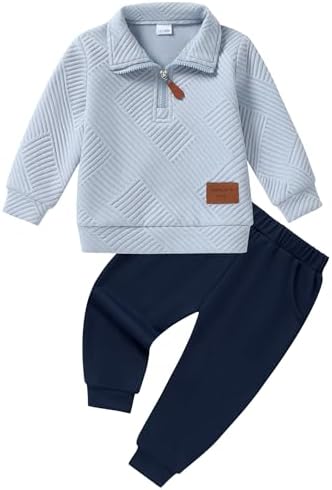 ZOEREA Baby Boy Outfit Long Sleeve Sweatsuit Set Fall Winter Spring