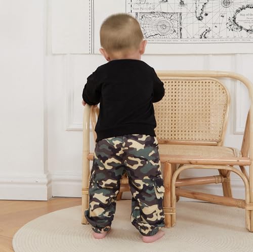 WDeHow Toddler Kids Baby Boy Fall Outfits - Trendy Fall Camouflage Sweater Set