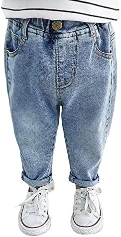 Baby Boys Denim Pant with Elastic Waistband