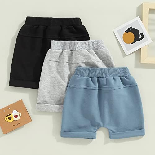 Bagilaanoe Elastic Waist Shorts for Baby Boys Summer Solid Bottoms