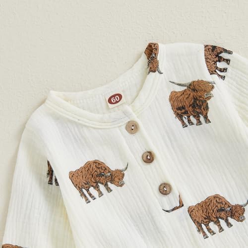 Infant Baby Boy Cow Print Romper