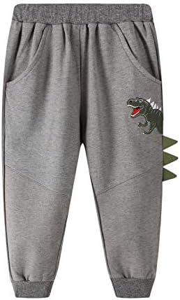 Cotton Dinosaur Pants for Boys Toddler Elastic Joggers