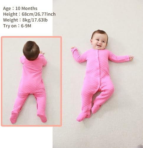 Minicoco Unisex Baby Footie Jumpsuit for Autumn Winter