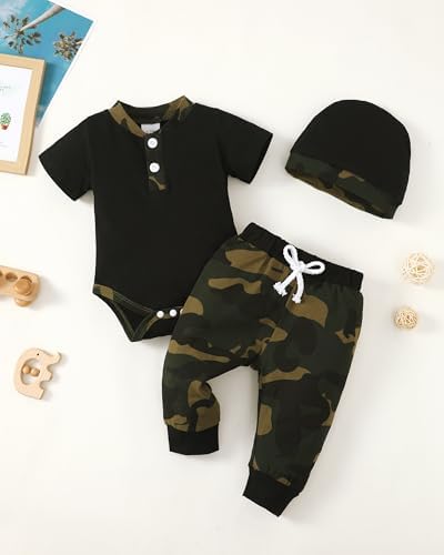 Letter Print Romper Pants Set for Baby Boys