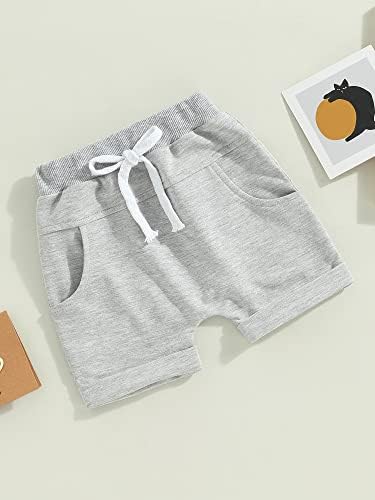 Bagilaanoe Elastic Waist Shorts for Baby Boys Summer Solid Bottoms