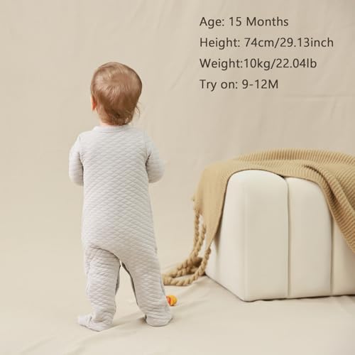 Perfect Fit Unisex Baby Warm Footie Jumpsuit for Autumn Winter