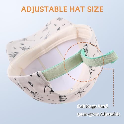 Adjustable Toddler Hats with Dinosaur Pattern