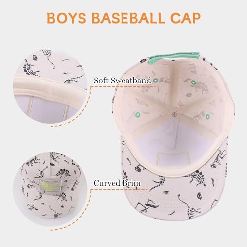 Adjustable Toddler Hats with Dinosaur Pattern
