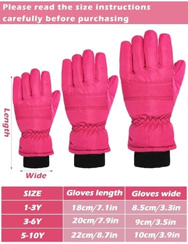 Warm Winter Ski Gloves for Kids Waterproof Durable