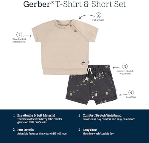 Perfect Comfort Fit - Gerber Baby T-Shirt Shorts Set