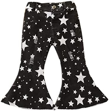 Adorable Spots Stars Ruffle Ripped Toddler Jeans 1-6Y