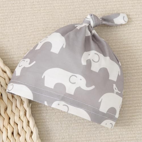 Cute Baby Boys Romper Bodysuit Set with Elastic Waist Cute Elephants