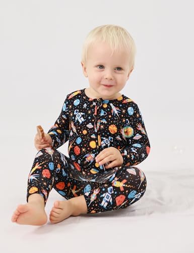 EASWEET Bamboo Viscose Zipper Baby Pajamas