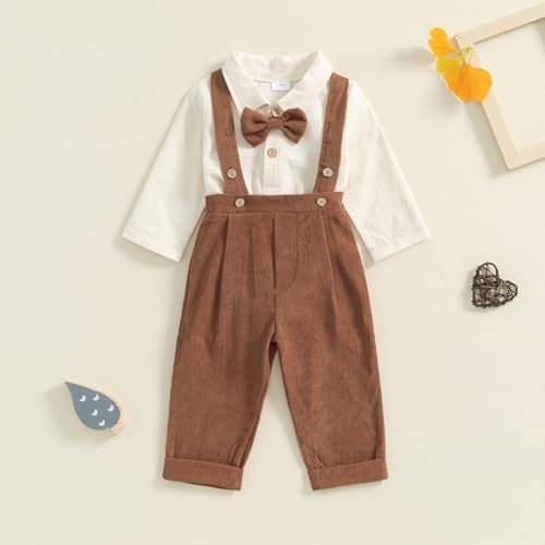 BULINGNA 2Pcs Newborn Boy Fall Gentleman Outfit Set for US Boys
