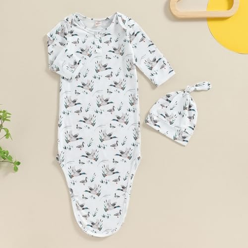 Newborn Cozy Adjustable Gown with Hat