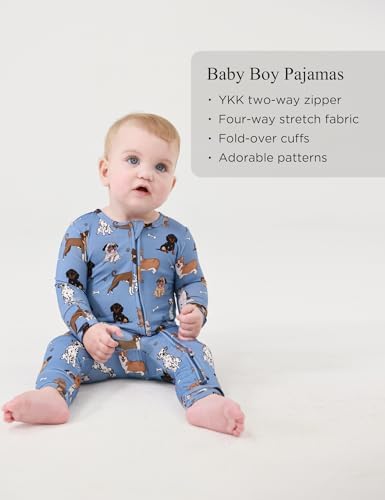EASWEET Bamboo Viscose Pajama for Baby Zipped Diaper friendly