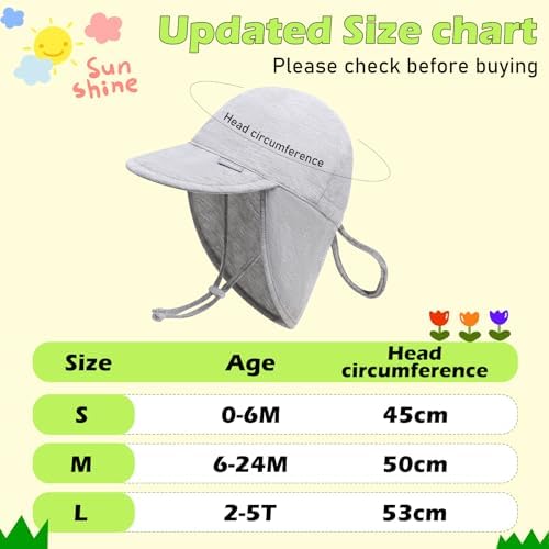 Duoyeree UPF 50 Toddler Sun Hat with Ear Neck Protection