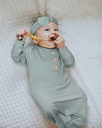 Newborn Gown with Mitten