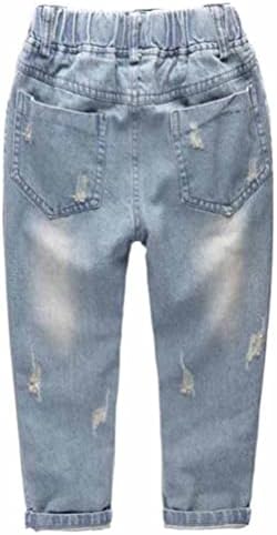 KIDSCOOL SPACE Baby Little Girls Ruffled Elastic Waist Jeans Unique Design