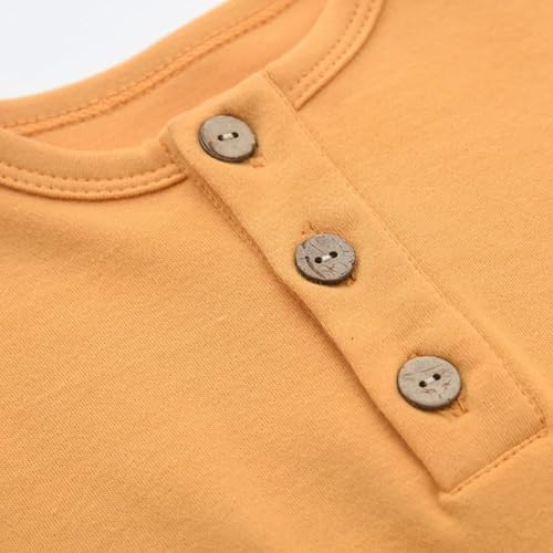 Bafeicao 3-Pack Unisex Newborn Romper Organic Cotton Long Sleeve Button Jumpsuit