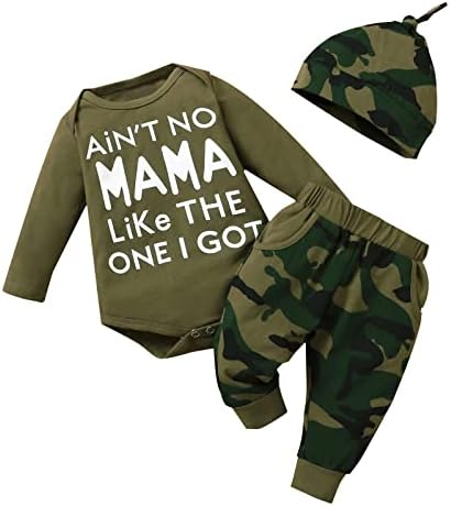 Newborn Baby 3-Piece Romper Pants Hat Set