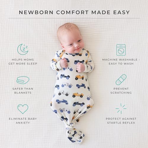Posh Peanut Unisex Infant Gown Soft Viscose Bamboo Nightgown for Newborns